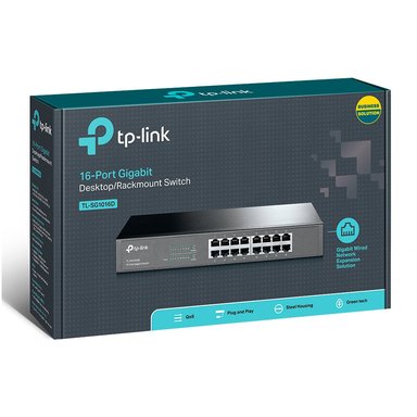 SWITCH TP-LINK GBE 16 PUERTOS RACKEABLE TL-SG1016D - ALTO RENDIMIENTO Y CONEXIÓN CONFIABLE - 1