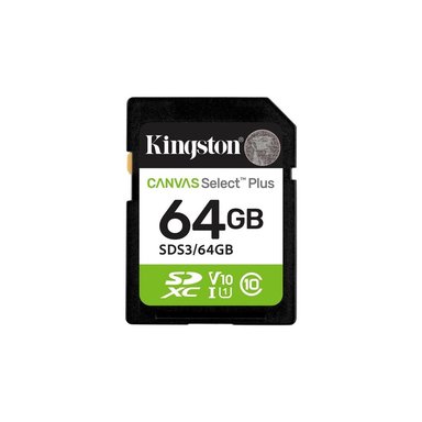 TARJETA SDXC KINGSTON CANVAS SELECT PLUS 64GB CLASS 10/UHS-I - RÁPIDO 100MB/S, IDEAL PARA VIDEOCÁMARAS - 1