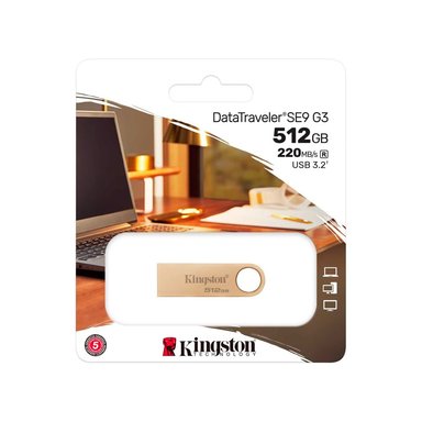MEMORIA USB KINGSTON DATATRAVELER SE9 G3 DE 512GB, RÁPIDA Y COMPACTA CON USB 3.2 GEN 1 TIPO-A - 1