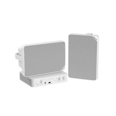 KIT DE AUDIO ANALÓGICO HIKVISION CON AMPLIFICADOR DE 60W Y 2 ALTAVOCES DE 20W PARA SONIDO INIGUALABLE