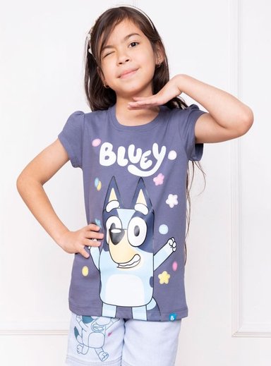 POLO NIÑA BLUEY MC - JERSEY 100% ALGODON