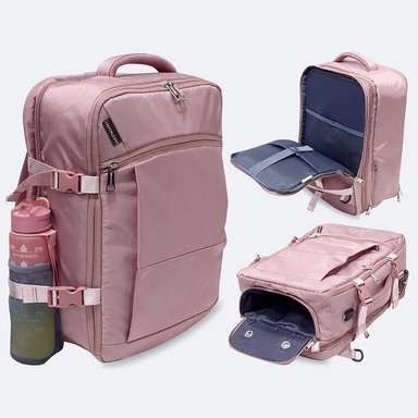 MOCHILA VIAJERA TRENDY- KENGAR - MELÓN PASTEL