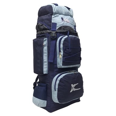 MOCHILA CAMPERA MODELO N.4 KENGAR - AZUL/PLATA