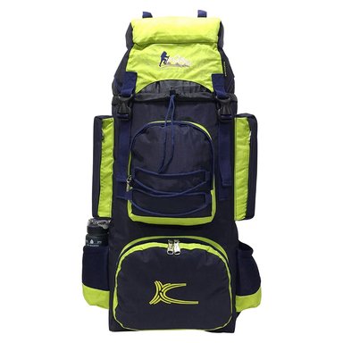 MOCHILA CAMPERA MODELO N.4 KENGAR - AZUL/VERDE LIMÓN