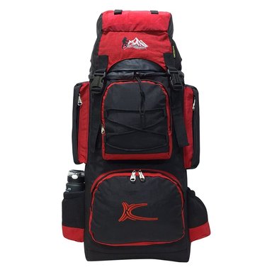 MOCHILA CAMPERA MODELO N.4 KENGAR - NEGRO/ROJO