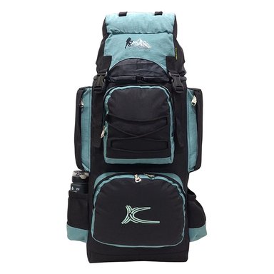 MOCHILA CAMPERA MODELO N.4 KENGAR - NEGRO/VERDE JADE