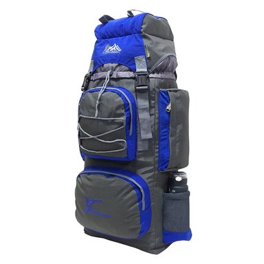 MOCHILA CAMPERA MODELO N.4 KENGAR - PLOMO/AZULINO