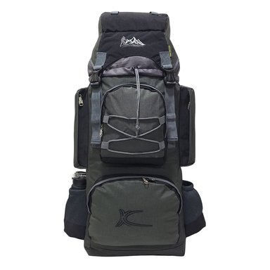 MOCHILA CAMPERA MODELO N.4 KENGAR - PLOMO/NEGRO