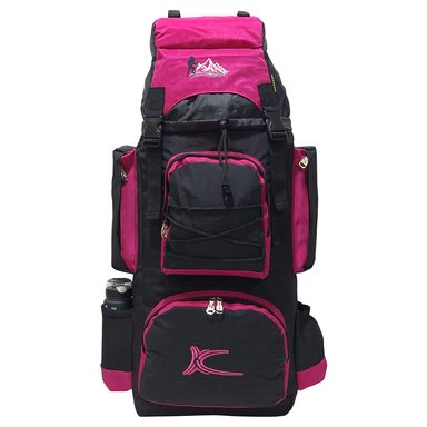 MOCHILA CAMPERA MODELO N.3 KENGAR - NEGRO/FUCSIA