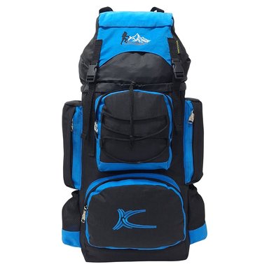 MOCHILA CAMPERA MODELO N.3 KENGAR - NEGRO/TURQUESA