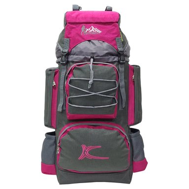 MOCHILA CAMPERA MODELO N.3 KENGAR - PLOMO/FUCSIA