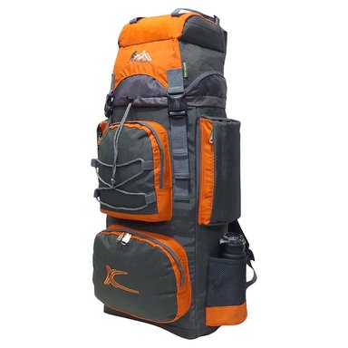 MOCHILA CAMPERA MODELO N.3 KENGAR - PLOMO/NARANJA