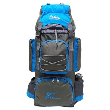 MOCHILA CAMPERA MODELO N.3 KENGAR - PLOMO/TURQUESA