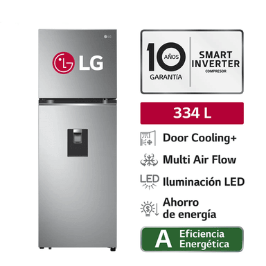 REFRIGERADORA LG 314L NO FROST GT31WPP PLATEADO
