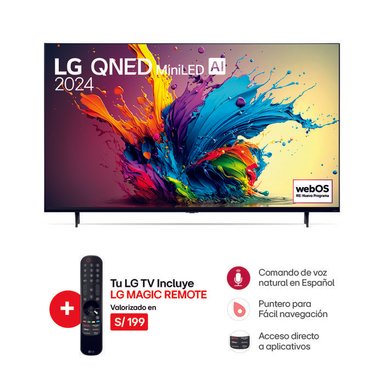 TELEVISOR LG 65' 65QNED90TSA.AWF 4K QNED MINILED WEBOS NEGRO