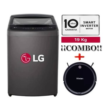 LAVADORA LG WT19BVTB TURBODRUM 19KG+ASPIRADORA ROBOT WURDEN - 1