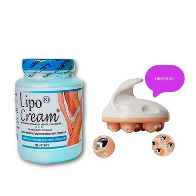LIPO CREAM REAFIRMANTE CONTRA LA FLACIDEZ + MASAJEADOR CORPORAL DE REGALO