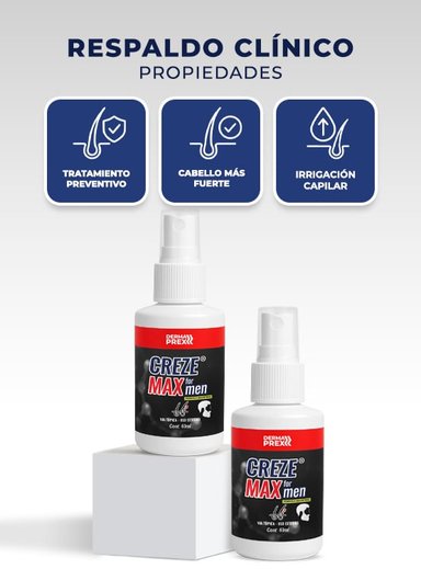 LOCION CAPILAR PARA CABELLO Y BARBA- CREZE MAX FOR MEN 60 ML - 3