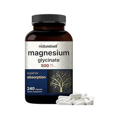 NATUREBELL MAGNESIUM GLYCINATE 500MG, 240 CAPSULES