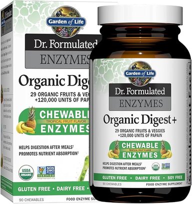 GARDEN OF LIFE DR. FORMULATED ENZIMES ORGANIC DIGESTIVE+ 90 CAPSULAS