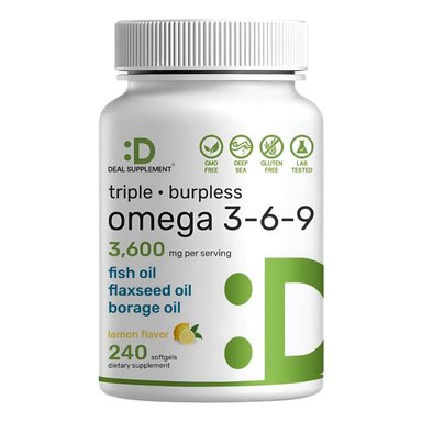 DEAL SUPPLEMENT TRIPLE OMEGA 3-6-9 FISH OIL SUPPLEMENTS 3600MG, 240 CAPSULAS