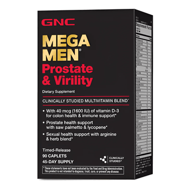 GNC MEGA MEN PROSTATE Y VIRILITY 90 COMPRIMIDOS