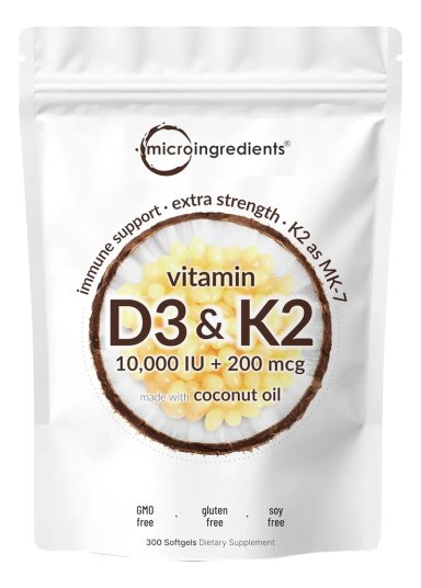 MICROINGREDIENTES VITAMIN D3+ K2 10000UI + 200MCG 300 CAPSULAS