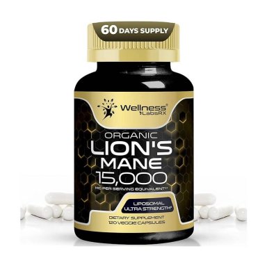 WELLNESS LABSRX ORGANIC LIONS MANE 15,000MCG 120 CAPSULAS VEGANAS