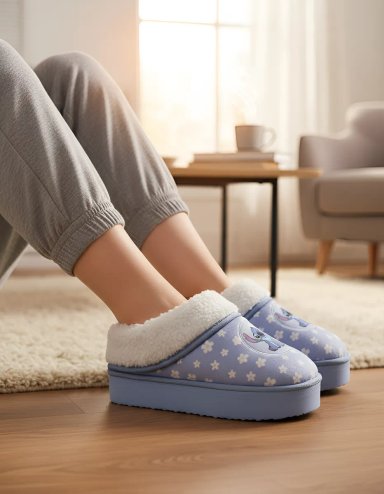 PANTUFLAS STITCH CELESTE MUJER 2TY078000 - 4