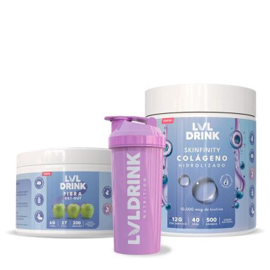 PACK COLÁGENO HIDROLIZADO CON BIOTINA + FIBRA NATURAL DE MANZANA + SHAKER GRATIS