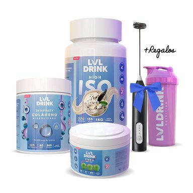PACK SUPLEMENTOS PROTEÍNA VAINILLA + COLÁGENO HIDROLIZADO + FIBRA DE MANZANA CON REGALO: BATIDOR Y SHAKER
