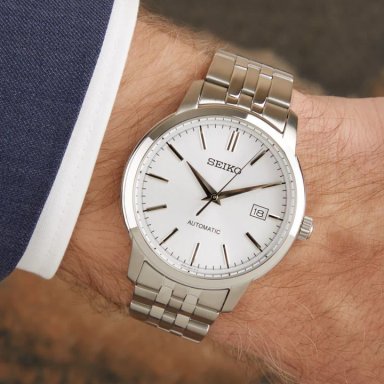 SEIKO ESSENTIALS WHITE AUTOMATIC SRPH85K1 41MM - 4