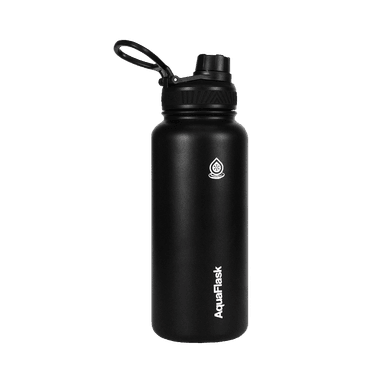 BOTELLA DE ACERO INOXIDABLE AQUAFLASK SPACE BLACK 945ML