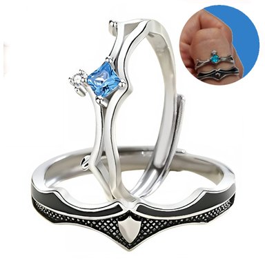 ANILLO DE PAREJA AJUSTABLE DESTELLO DE AMOR PLATA