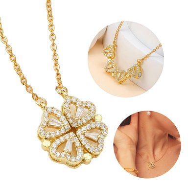 COLLAR TRÉBOL DOBLE VISTA CORAZÓN - REGALO PERFECTO