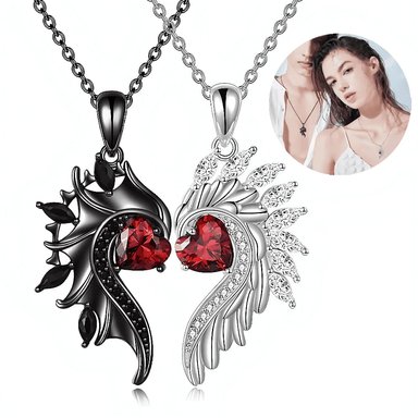 COLLAR DE PAREJA ALAS DE ANGEL PROMESA DE AMOR REGALO