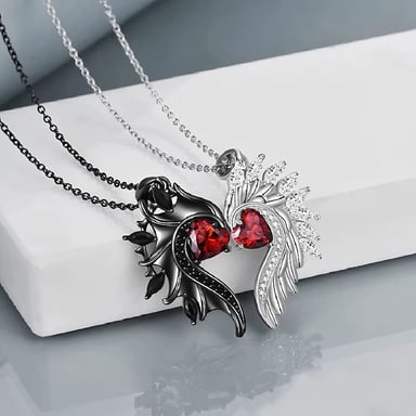 COLLAR DE PAREJA ALAS DE ANGEL PROMESA DE AMOR REGALO - 2