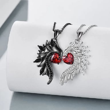 COLLAR DE PAREJA ALAS DE ANGEL PROMESA DE AMOR REGALO - 4