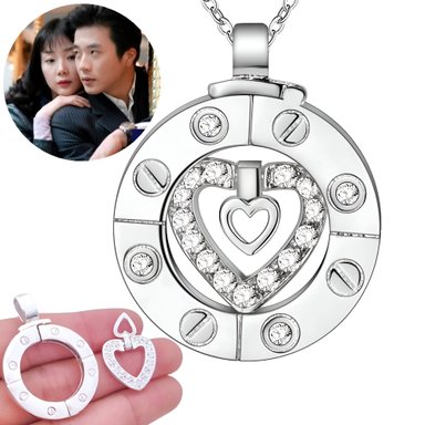 COLLAR PARA PAREJA ESCALERA AL CIELO DORAMA PLATA