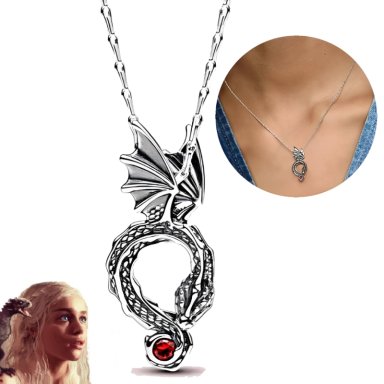 COLLAR DE MUJER DE DRAGON PLATA