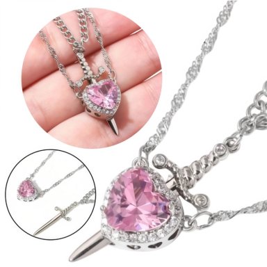 COLLAR DE PAREJA CORAZÓN Y ESPADA REGALO UNICO EXCLUSIVO