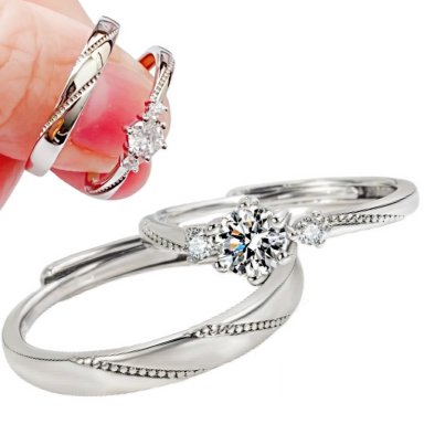 ANILLOS PROMESA PLATA FINA 925 MI OTRA MITAD ESTUCHE GRATIS