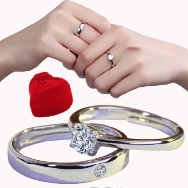 ANILLO PARA PAREJA AMOR ETERNO REY Y REINA ESTUCHE GRATIS