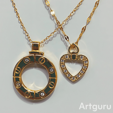 COLLAR DE PAREJA ESCALERA AL CIELO DORAMA ACERO DISEÑO UNICO - 5