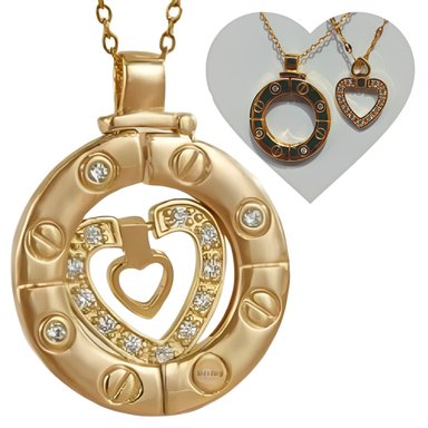 COLLAR DE PAREJA ESCALERA AL CIELO DORAMA ACERO DISEÑO UNICO