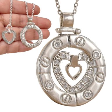 COLLAR DE PAREJA ESCALERA AL CIELO DORAMA ACERO DISEÑO UNICO