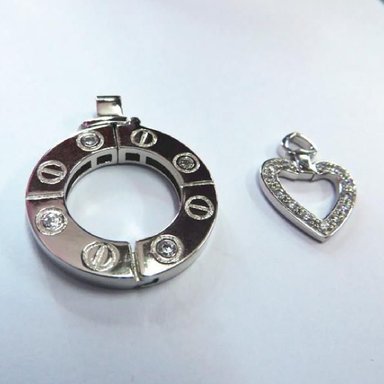 COLLAR DE PAREJA ESCALERA AL CIELO DORAMA ACERO DISEÑO UNICO - 3