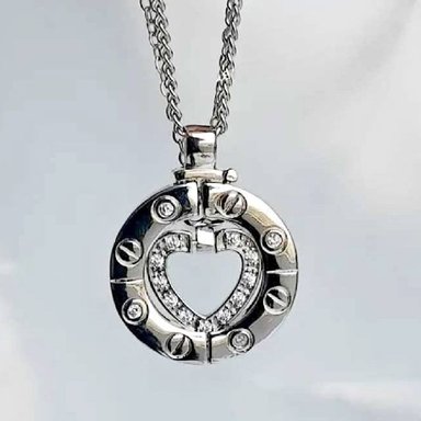 COLLAR DE PAREJA ESCALERA AL CIELO DORAMA ACERO DISEÑO UNICO - 5
