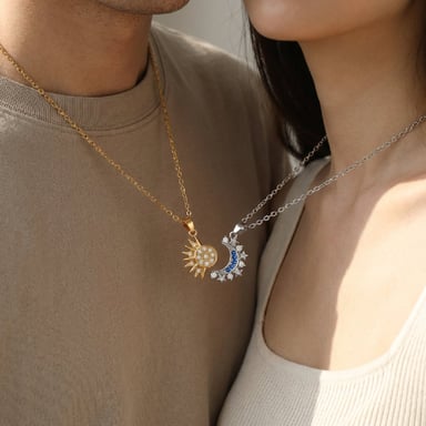 COLLAR SOL Y LUNA PARA PAREJA AMISTAD AMOR DETALLE REGALO BO COLLAR LUNA Y SOLCOLLAR SOL Y LUNA PARA PAREJA AMISTAD AMOR DETALLE - 2