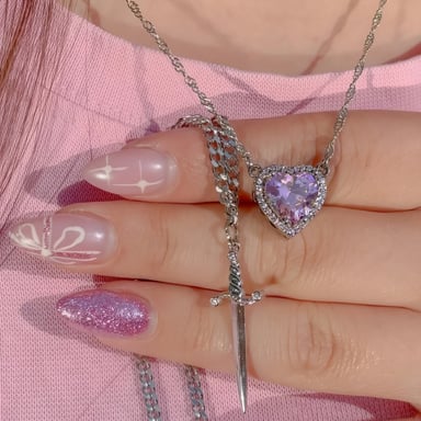 COLLAR DE PAREJA CORAZÓN Y ESPADA REGALO UNICO EXCLUSIVO - 2